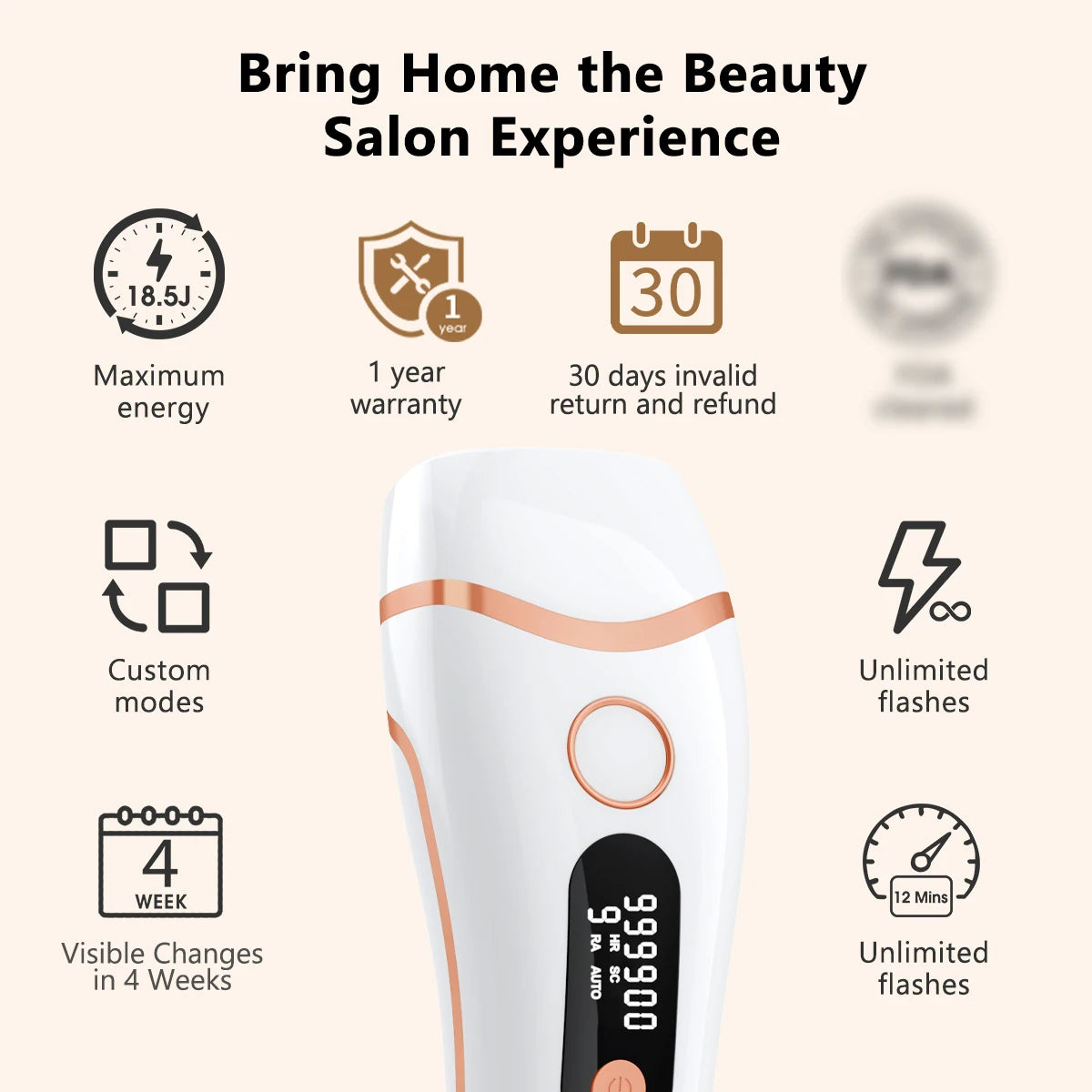 SilkLux™ Pro — Permanent IPL Laser Hair Removal Handset