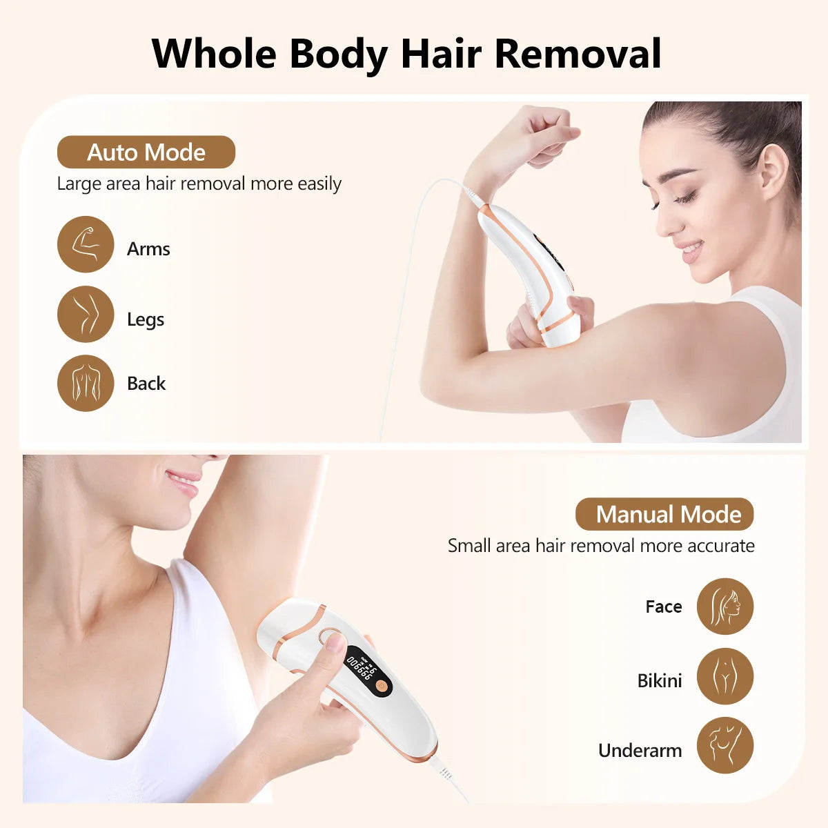 SilkLux™ Pro — Permanent IPL Laser Hair Removal Handset